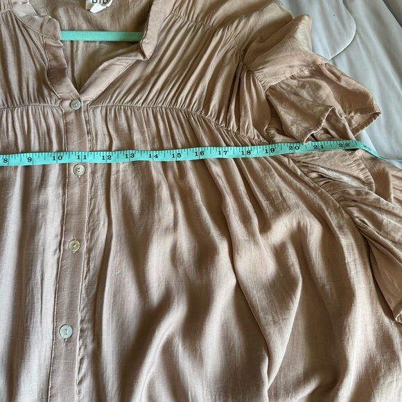 BiBi oversized gold/tan blouse size large - Picture 5 of 5